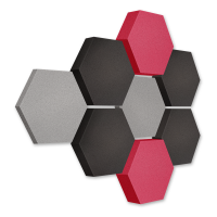 Edition LOFT Honeycomb - 8 Absorber aus Basotect ® - Farbe: Platinum + Anthracite + Magenta