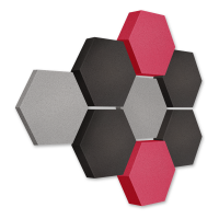 Edition LOFT Honeycomb - 8 absorbers made of Basotect ® - Colour: Platinum + Anthracite + Magenta