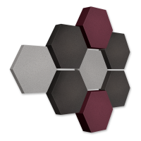 Edition LOFT Honeycomb - 8 absorbers made of Basotect ® - Colour: Platinum + Anthracite + Blackberry