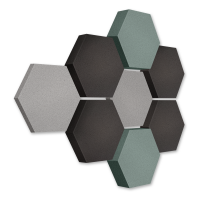 Edition LOFT Honeycomb - 8 absorbers made of Basotect ® - Colour: Platinum + Anthracite + Denim