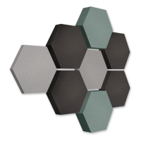 Edition LOFT Honeycomb - 8 Absorber aus Basotect ® - Farbe: Platinum + Anthracite + Denim