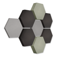 Edition LOFT Honeycomb - 8 absorbers made of Basotect ® - Colour: Platinum + Anthracite + Concrete