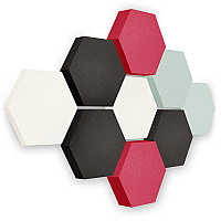 Edition LOFT Honeycomb - 9 absorbers made of Basotect ® - Colour: Snow + Anthracite + Magenta + Aqua