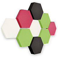 Edition LOFT Honeycomb - 9 Absorber aus Basotect ® - Farbe: Snow + Lime + Anthracite + Magenta