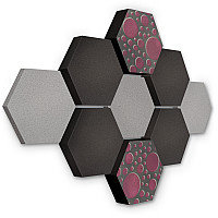 Edition LOFT Honeycomb - 9 Absorber aus Basotect ® - Farbe: Platinum + Anthracite + Blackberry