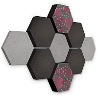 Edition LOFT Honeycomb - 9 absorbers made of Basotect ® - Colour: Platinum + Anthracite + Blackberry