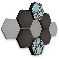 Edition LOFT Honeycomb - 9 Absorber aus Basotect ® - Farbe: Platinum + Anthracite + Ocean