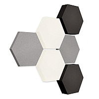 Edition LOFT Honeycomb - 6 Absorber aus Basotect ® - Farbe: Platinum + Snow + Anthracite