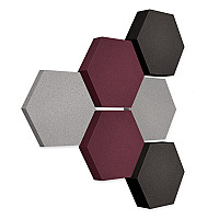 Edition LOFT Honeycomb - 6 Absorber aus Basotect ® - Farbe: Platinum + Blackberry + Anthracite