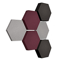 Edition LOFT Honeycomb - 6 absorbers made of Basotect ® - Colour: Platinum +Blackberry + Anthracite