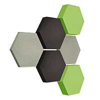 Edition LOFT Honeycomb - 6 Absorber aus Basotect ® - Farbe: Concrete + Anthracite + Lime