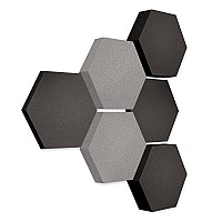 Edition LOFT Honeycomb - 6 absorbers made of Basotect ® - Colour: Anthracite + Platinum + Anthracite