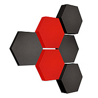 Edition LOFT Honeycomb - 6 absorbers made of Basotect ® - Colour: Anthracite + Red Pepper + Anthracite