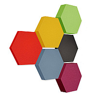 Edition LOFT Honeycomb - 6 absorbers made of Basotect ® - Colour: Red Pepper + Anthracite + Scandic + Bibo + Lime + Crimson