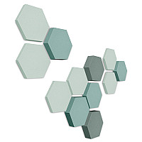 Edition LOFT Honeycomb - 12 Absorber aus Basotect ® - Farbe: Aqua + Ocean + Denim