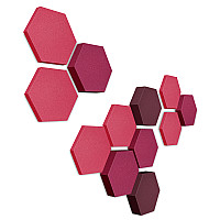 Edition LOFT Honeycomb - 12 Absorber aus Basotect ® - Farbe: Magenta + Crimson + Blackberry