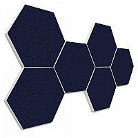 6 absorbers honeycomb shape made of Basotect ® G+ each 300 x 300 x 30mm Colore NIGHTBLUE