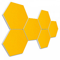 6 absorbers honeycomb shape made of Basotect ® G+ each 300 x 300 x 30mm Colore SUNNY YELLOW