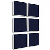 Wandbild Quadrate 6-tlg. Schalldämmung, NACHTBLAU - Schallabsorber - Elemente aus Basotect ® G+ // 2. WAHL