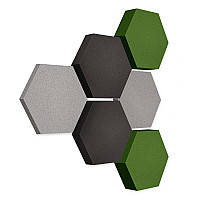 Edition LOFT Honeycomb - 6 Absorber aus Basotect ® - Farbe: Platinum + Anthracite + Kermit