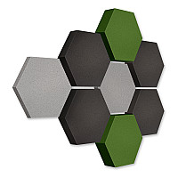 Edition LOFT Honeycomb - 8 absorbers made of Basotect ® - Colour: Platinum + Anthracite + Kermit