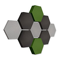 Edition LOFT Honeycomb - 9 Absorber aus Basotect ® - Farbe: Platinum + Anthracite + Kermit