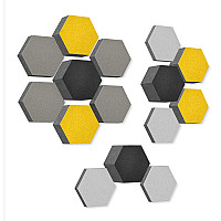 platino24 STUDIOline Acoustic Panels 3D-Set Honeycomb - 15 elements with special acoustic coating #B004