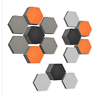 platino24 STUDIOline Acoustic Panels 3D-Set Honeycomb - 15 elements with special acoustic coating #B006