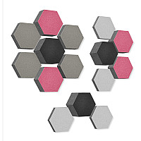 platino24 STUDIOline Acoustic Panels 3D-Set Honeycomb - 15 elements with special acoustic coating #B012