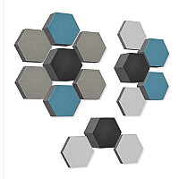 platino24 STUDIOline Acoustic Panels 3D-Set Honeycomb - 15 elements with special acoustic coating #B013