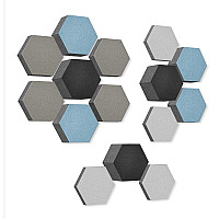 platino24 STUDIOline Acoustic Panels 3D-Set Honeycomb - 15 elements with special acoustic coating #B014