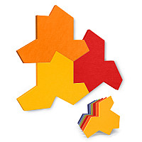 EinStein puzzle for optimal room acoustics 3 sound absorbers Colour: Melba + Jaffa + Cranberry