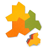 EinStein puzzle for optimal room acoustics 3 sound absorbers Colour: Melba + Jaffa + Avocado