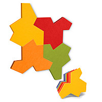 EinStein puzzle for optimal room acoustics 4 sound absorbers Colour: Melba + Cranberry + Avocado + Jaffa