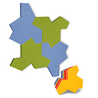 „EinStein“ Puzzle für optimale Raumakustik 4 Schallabsorber Farbe: Avocado + Blue Sky