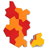„EinStein“ Puzzle für optimale Raumakustik 6 Schallabsorber Farbe: Cranberry + Jaffa