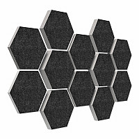 12 Absorber Wabenform aus Basotect ® G+ / Colore ANTHRAZIT BigPack / je 4 Stück 30/50/70mm
