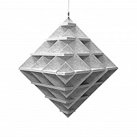 CUBO 3D acoustic object cube for optimal room acoustics, INNOVATIVE DESIGN / DM: 58 cm