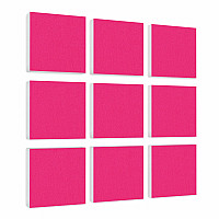 Wandbild Quadrate 9-tlg. Schalldämmung, FUCHSIA- Schallabsorber - Elemente aus Basotect ® G+