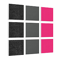 Wall objects squares 9-pcs. sound insulation made of Basotect ® G+ / sound absorber - elements - Set 18