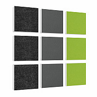 Wall objects squares 9-pcs. sound insulation made of Basotect ® G+ / sound absorber - elements - Set 19