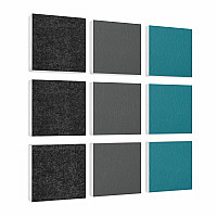 Wall objects squares 9-pcs. sound insulation made of Basotect ® G+ / sound absorber - elements - Set 20