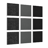Wall objects squares 9-pcs. sound insulation made of Basotect ® G+ / sound absorber - elements - Set 21