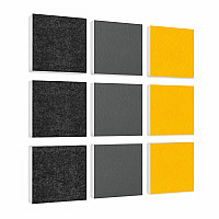 Wall objects squares 9-pcs. sound insulation made of Basotect ® G+ / sound absorber - elements - Set 22