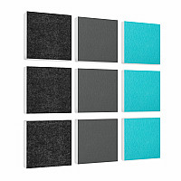 Wall objects squares 9-pcs. sound insulation made of Basotect ® G+ / sound absorber - elements - Set 23
