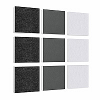 Wall objects squares 9-pcs. sound insulation made of Basotect ® G+ / sound absorber - elements - Set 24