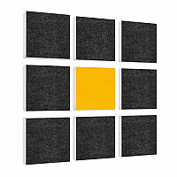 Wandbild Quadrate 9-tlg. Schalldämmung aus Basotect ® G+ / Schallabsorber - Elemente - Set 28