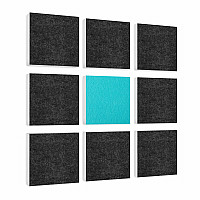 Wandbild Quadrate 9-tlg. Schalldämmung aus Basotect ® G+ / Schallabsorber - Elemente - Set 29