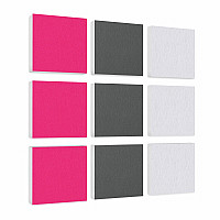 Wall objects squares 9-pcs. sound insulation made of Basotect ® G+ / sound absorber - elements - Set 32