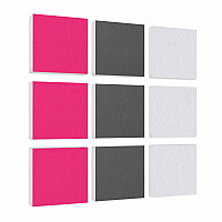 Wall objects squares 9-pcs. sound insulation made of Basotect ® G+ / sound absorber - elements - Set 32
